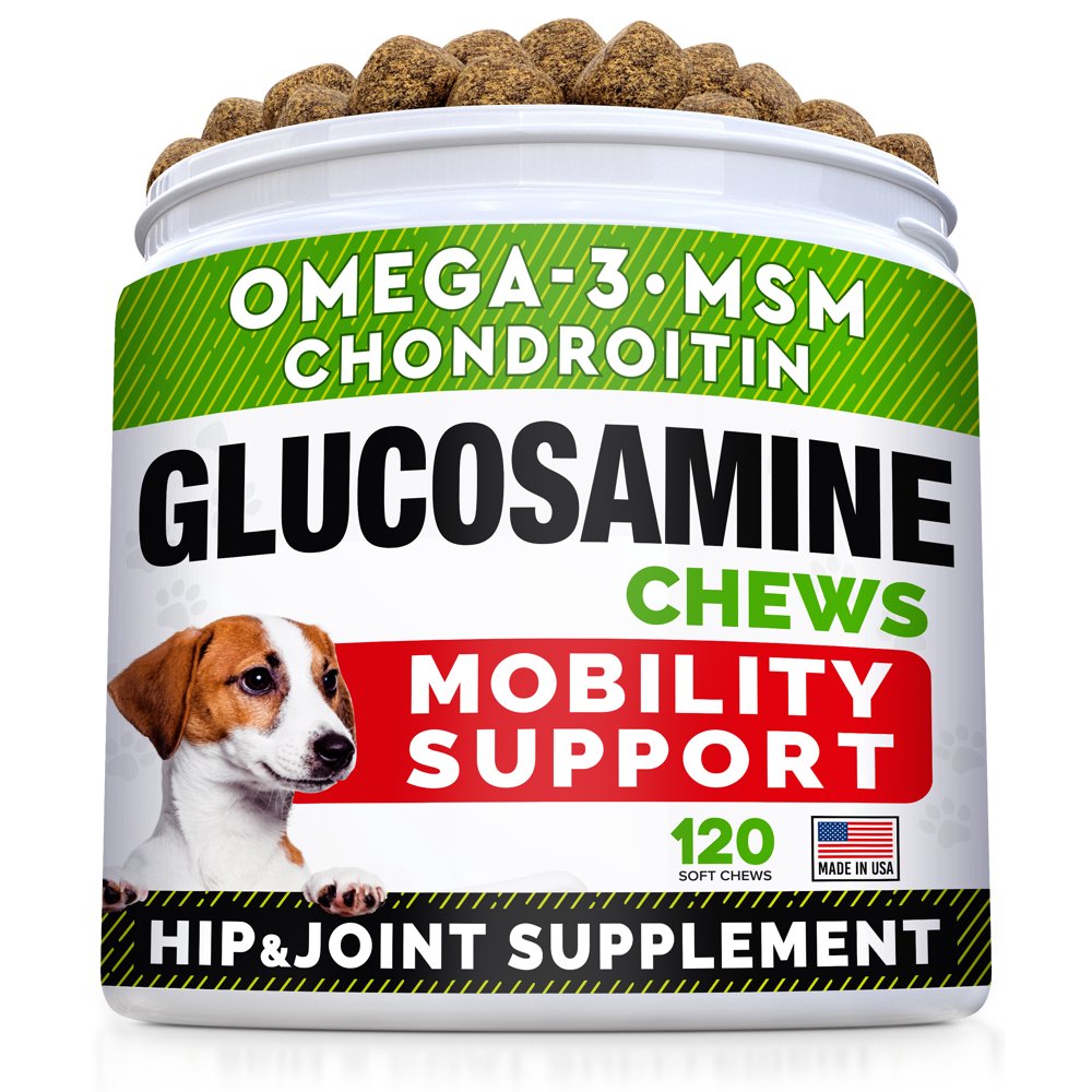 Glucosamine Treats for Dogs Joint Supplement w/ Omega3 Fish Oil
