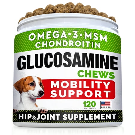 UPC: 0737787998922 | Glucosamine Treats for Dogs – Joint Supplement w/ Omega-3 Fish Oil – Chondroitin  MSM – Advanced Mobility Chews – Joint Pain Relief – Hip & Joint Care – Chicken Flavor – 120 Ct – Made in USA