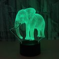 thumbnail image 2 of Raindrops Cute Night Light Plug In 3D Acrylic Elephant Table Lamp White 1Set, 2 of 8