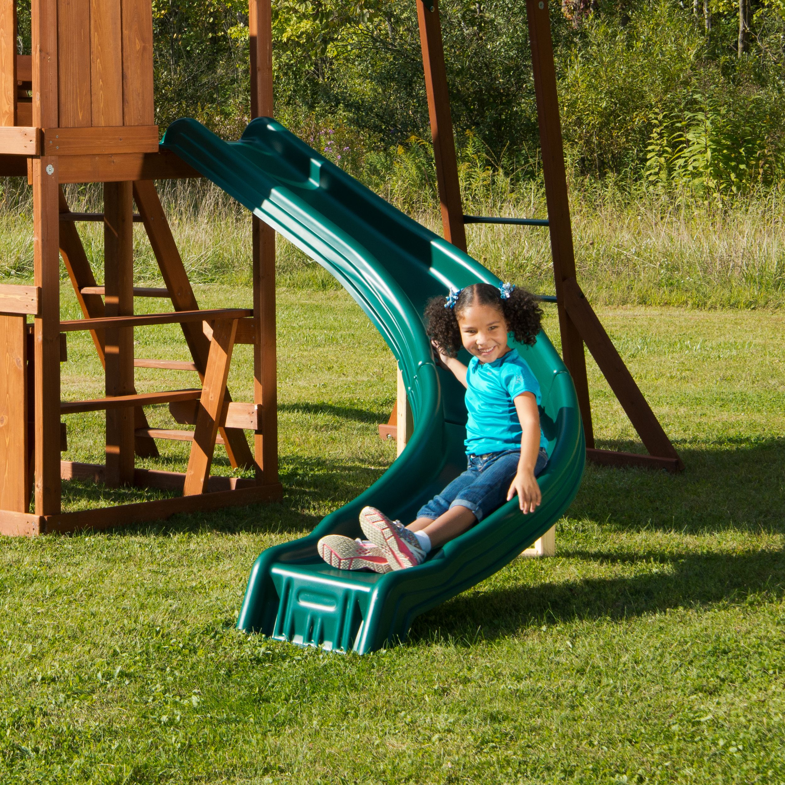Swing-N-Slide Cedar Brook Wooden Backyard Play Set with Monkey Bars, Swings, and Curved Slide - image 5 of 6