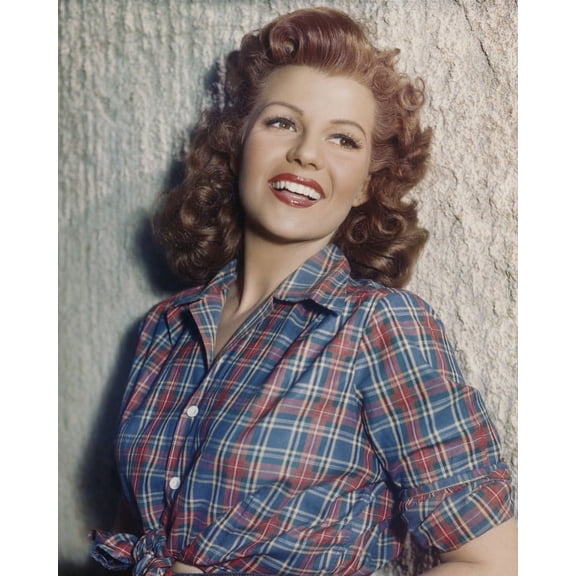 Rita Hayworth Iconic Glamour Pose In Red Checkered Outfit 1947 Big Smile 24X36 Classic Hollywood Poster