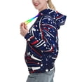 thumbnail image 2 of Uemuo Red White Blue Fireworks 1 Pattern Women's Hoodie with Eye-catching Drawstrings- Casual Pullover Hoodie with Kangaroo Pocket, Stylish Hooded Sweatshirt-Small, 2 of 7