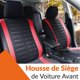 thumbnail image 2 of Fundas universales para asientos delanteros de coche, color negro y gris | Fundas universales para asientos de coche (conductor y pasajero) | Accesorios de interior (rojo), 2 of 5