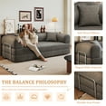 thumbnail image 4 of Timbernest 78.8" Folding Sofa Bed Convertible Sleeper Sofa Corduroy Loveseat Boneless Modular Sectional Sofa for Living Room, Gray, 4 of 14