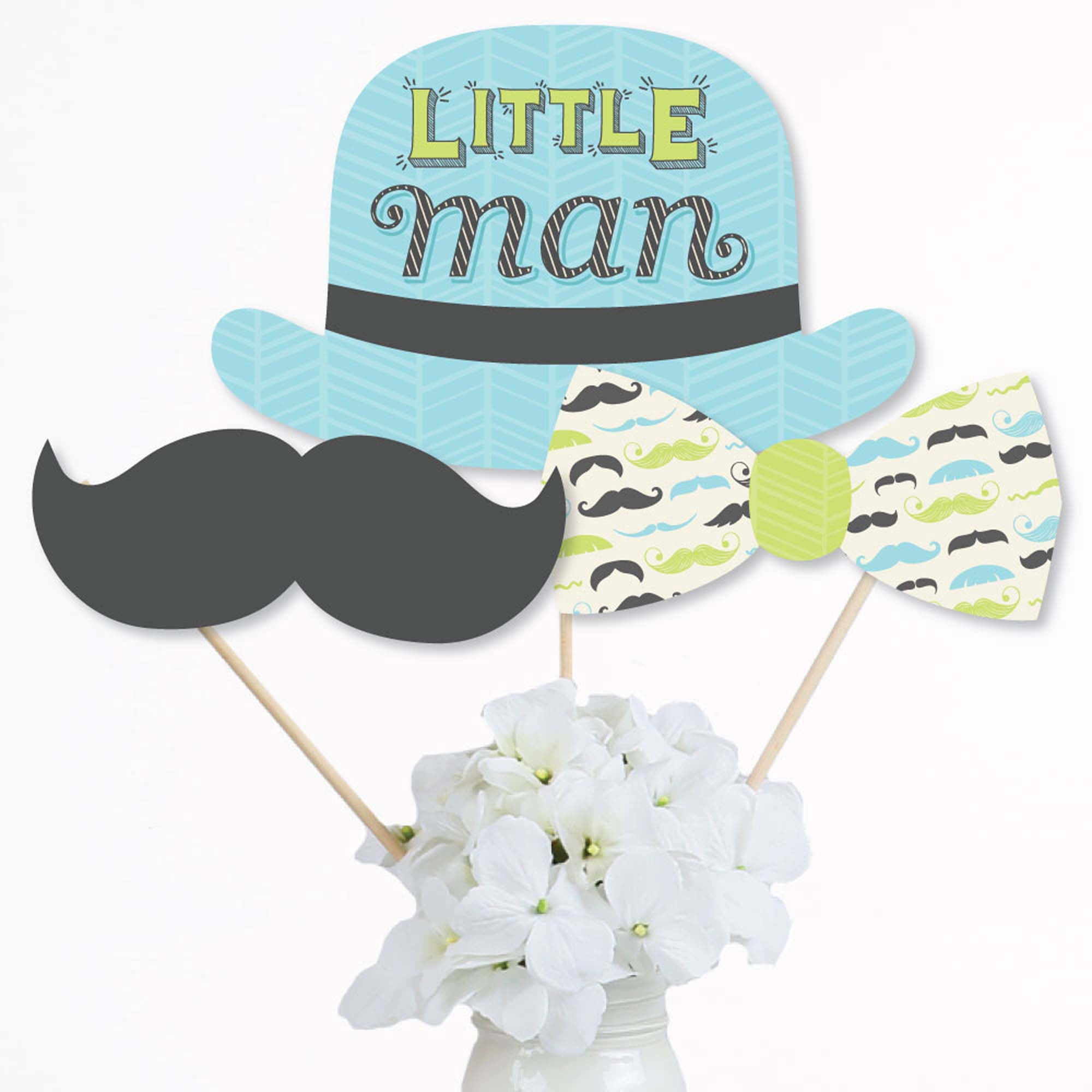 Any Color, Baby Boy Mustache, Handmade Scrapbook Page Set, Little Man  Stache, Custom Premade Kit, Personlized Memory Book, Baby Shower Gift