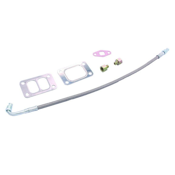 Turbo Oil Feed Line W/ Connectors Set for Dodge Ram 5.9L Cummins 12V 89-98.5