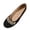Black, variant on Flock Flats with Rhinestone Embellishment, Comfortable Slip on Ballet Shoes for Women