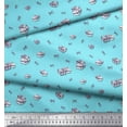 thumbnail image 2 of Soimoi Blue Cotton Voile Fabric Ribbon & Gift Box Party Print Fabric by the Yard 42 Inch Wide, 2 of 3