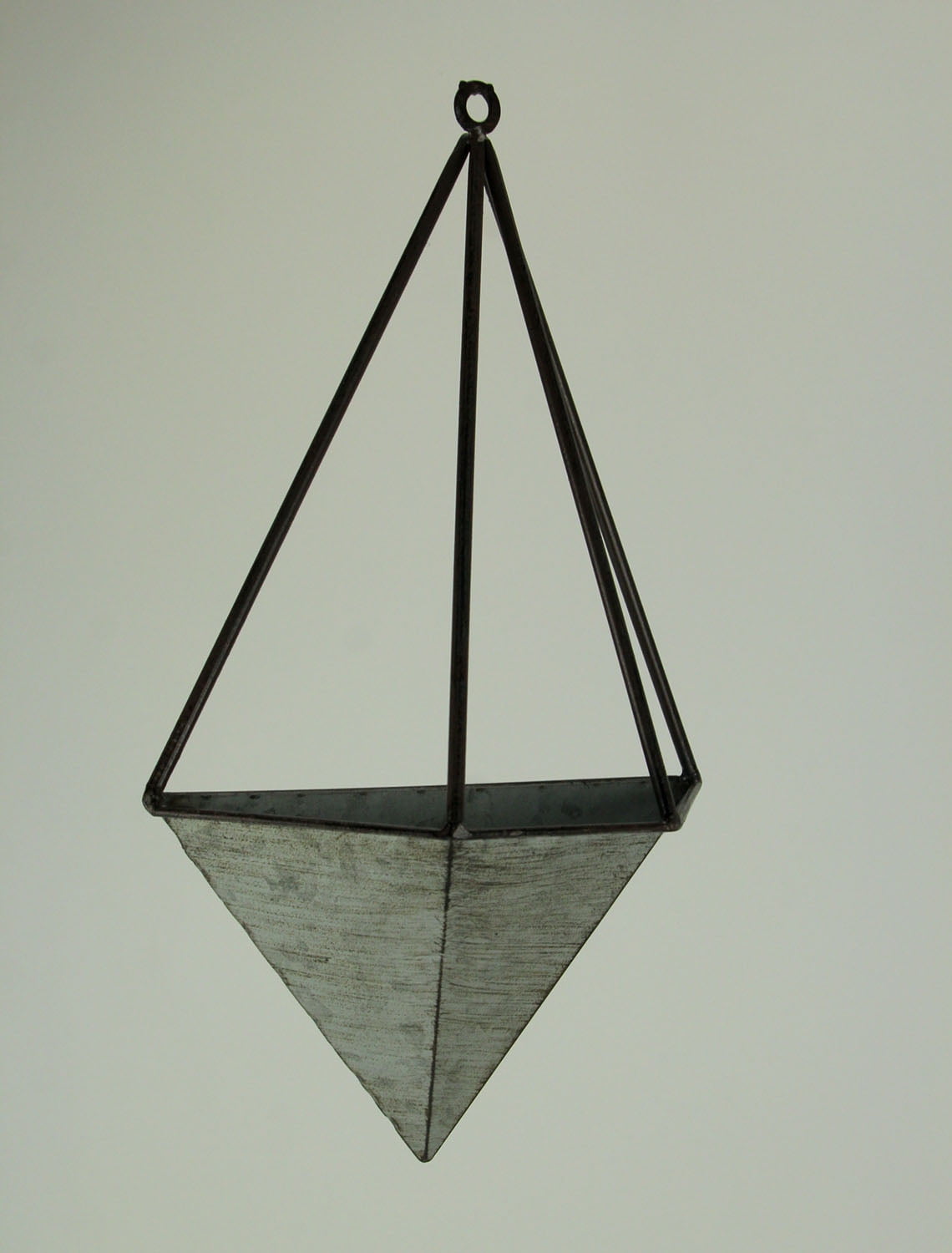 Gerson Galvanized Metal Diamond Shaped Angular Hanging Planters Set of 2