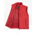 thumbnail image 3 of Olyvenn Fashion for way less Men's Outdoor Lightweight Stand Collar Multi-Pockets Quick Dry Fishing Vest Sleeveless Jacket Waistcoat Red 14, 3 of 3
