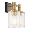 thumbnail image 5 of Concord 2-Light Bathroom Vanity Light in Matte Black with Warm Brass, 5 of 5