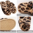 thumbnail image 3 of Women's Fluffy Furry Fuzzy Slippers Cross Band Soft Plush Flat Slide Memory Foam House Slippers Open Toe Comfy Spa Indoor Outdoor Slip On, 3 of 12
