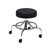 Safco Black Lab Faux Leather Drafting Chair with Manual Low Base Black