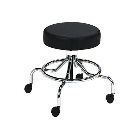 Safco Black Lab Faux Leather Drafting Chair with Manual Low Base Black