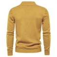 thumbnail image 3 of TFEOQRY Pullover Sweater for Men Solid Color Loose Comfortable Knit Wear Long Sleeved Stand Up Collar Sweater Top Yellow, 3 of 3