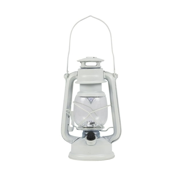 Alpine Corporation Lanterne Ouragan Blanc Intérieur/extérieur avec Lumières LED Blanc Froid