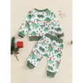 thumbnail image 4 of Toddler Baby Boys Girl Christmas Outfits Santa Embroidery Sweatshirt Tops Pants Set 2Pcs Fall Winter Sweatsuit Clothes, 4 of 8