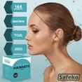 thumbnail image 2 of SAFEKO 144 Individually Wrapped Light Brown Lightweight Nylon Hairnets - Large, 2 of 5