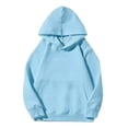 thumbnail image 4 of Kids Hooded Sweatshirt Solid Color Long Sleeve Warm Pullover With Pocket, 4 of 7