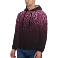 thumbnail image 3 of Rateoe Pink Glitter Sparkles A Pattern Mens Hoodie, Pullover Hooded Sweatshirt, Kangaroo Pocket Hoodie Ideal for Daily Wear, Travel and Home-4X-Large, 3 of 7