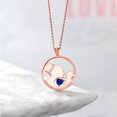 thumbnail image 4 of Gem Stone King Keren Hanan Mother`s Affection 0.55 Ct Blue Created Sapphire E-F Lab Grown Diamond 18K Rose Gold Plated Silver Pendant Necklace for Women with 18 inch Silver Chain, 4 of 4