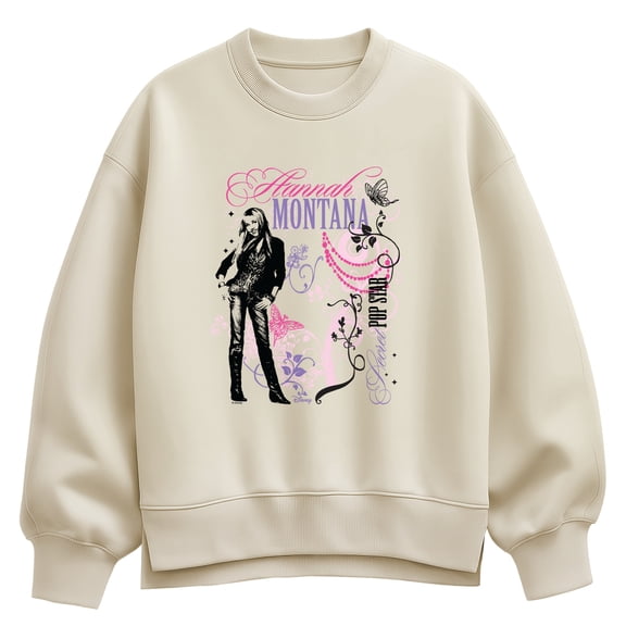 Hannah Montana - Secret Pop Star - Women's Oversized Fleece Crew Sweatshirt