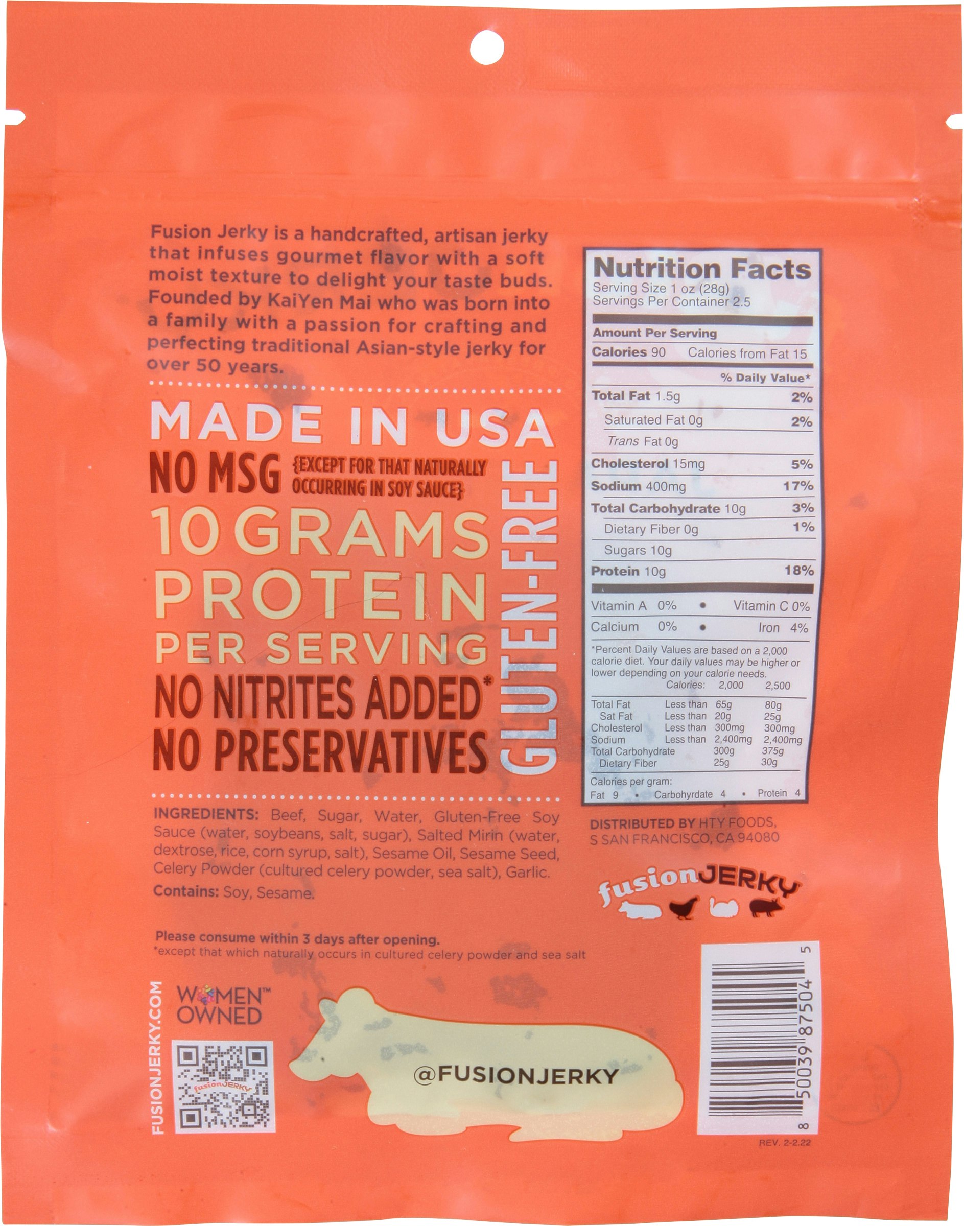 Fusion Jerky Jerky Beef Japanese BBQ Pack of 8