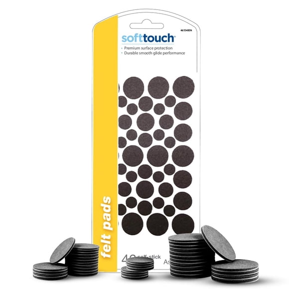 Protectores deslizantes de fieltro para muebles SOFTTOUCH, 46 unidades, marrón