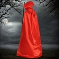 thumbnail image 2 of Cloak with Hood Halloween Costume Velvet Cape Witch Vampire Outfits Halloween Costumes for Women Men, Halloween Christmas Cloak Vampire Witch Cape Cosplay Costume, 2 of 7