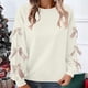 thumbnail image 2 of RKSTN Women's Christmas Sweatshirt Oversized Crewneck Cute Knit Bowknot New Year Holiday Sweatshirts Womens Casual Solid Round Neck Plus Size 3D Bow Trim Loose Comfy Sweatshirt Fall Spring Clothes, 2 of 9