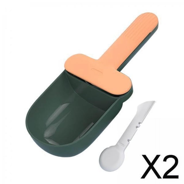 2x Cuchara para Comida para Gatos, Recogedor de Comida para Mascotas con Mango Ergonómico con Clip para Bolsa, Multiuso, Alimentación de Alimentos Par 2 piezas