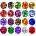 thumbnail image 3 of 1 Pcs Concert Fancy Competition Flower Double hole handle Cheerleading Cheering Ball Club Sport Supplies Cheerleader Pom Poms Dance Party Decorator GOLD, 3 of 9