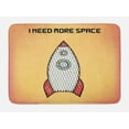 thumbnail image 1 of Vintage Bath Mat, Quote with Radiant Tone Futuristic Spaceship Rocket Moon Cosmos Universe Humor Art, Non-Slip Plush Mat Bathroom Kitchen Laundry Room Decor, 29.5 X 17.5 Inches, Multicolor, Ambesonne, 1 of 2