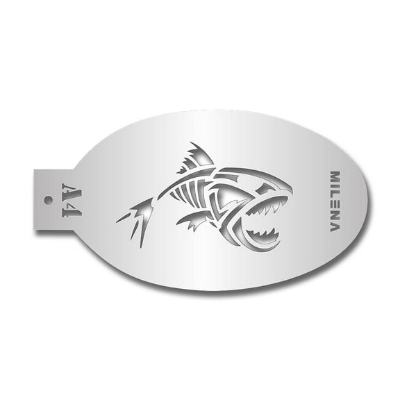 Milena Stencils - Fish A4 - Professional Face & Body Painting Stencils for Kids Party, Halloween, Reusable Tattoo Stencil, Face Painting Template
