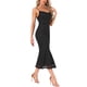 thumbnail image 4 of VESTIDO DE MUJER INSPIRE CHIC Encaje Floral Escote Cuadrado Tirantes de Espagueti Bodycon Cóctel Maxi Vestido M Negro, 4 of 5
