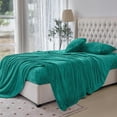 thumbnail image 3 of Velvel Fleece Soft 4 Pieces Bed Sheet Set - Full, Turquoise, 3 of 4