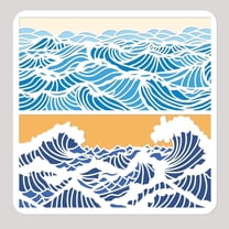 Waves Painting Stencil 11.81x11.81 Inch Reusable Craft PET Stencils Hollow Out Drawing Painting Template for Painting on Wood Fabric Paper Walls Canvas Furniture