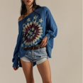 thumbnail image 2 of AJHSAKLt Oversized Sweatshirt for Women Graphic Crewneck Lobster Print Sweatshirts Pullover Fall Tops Crewneck Sweatshirts Women Blue, 2 of 7
