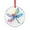 Pattern, variant on Dragonfly Watercolor Illustration Art Xmas Ornament Holiday Decorations And Xmas Gift Ideas Dragonfly Artwork Abstract Oil Painting Art Print Glass Round Christmas Ornament