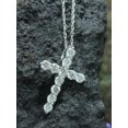 thumbnail image 3 of 18K White Gold Over Sterling Silver Lab Created Moissanite Diamond Cross Pendant Necklace for Women, with 11 Pieces of 3mm VVS1, D moissanites,Small and Exquisite Necklace,18" Chain, 3 of 5