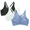 Blue, White, Dark Grey, variant on Women's Shirred Front Racerback Sports Bra, Style-90011, 3-Pack