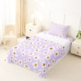thumbnail image 5 of Homewish Purple Flower Twin Sheets,Cute Cartoon Themed Bedding,3 Pieces,1 Fitted Sheet and 1 Pillowcase, 5 of 6