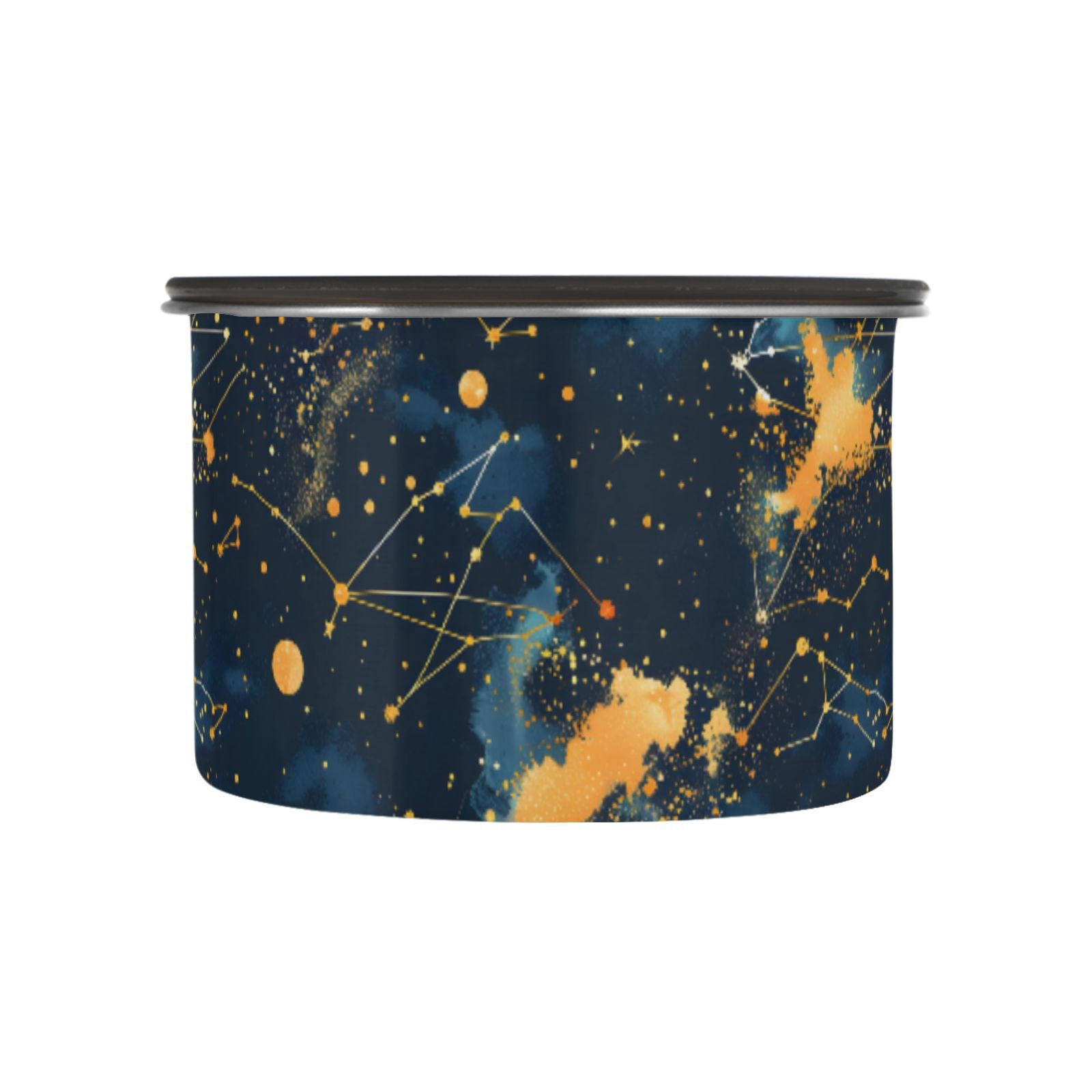 Constellation Starry Sky Airtight Coffee Bean Canister 30oz Food Storage Containers with Lids For Gournd, Tea, Sugar, Flour, Rice, Cereal, Candy Cookie Jar