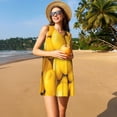 thumbnail image 7 of Bixox Ripe Yellow Lemon Print Women's Sleeveless A-Line Dress with Pockets, Casual Knee-Length Tank Dress for Summer-Medium, 7 of 7