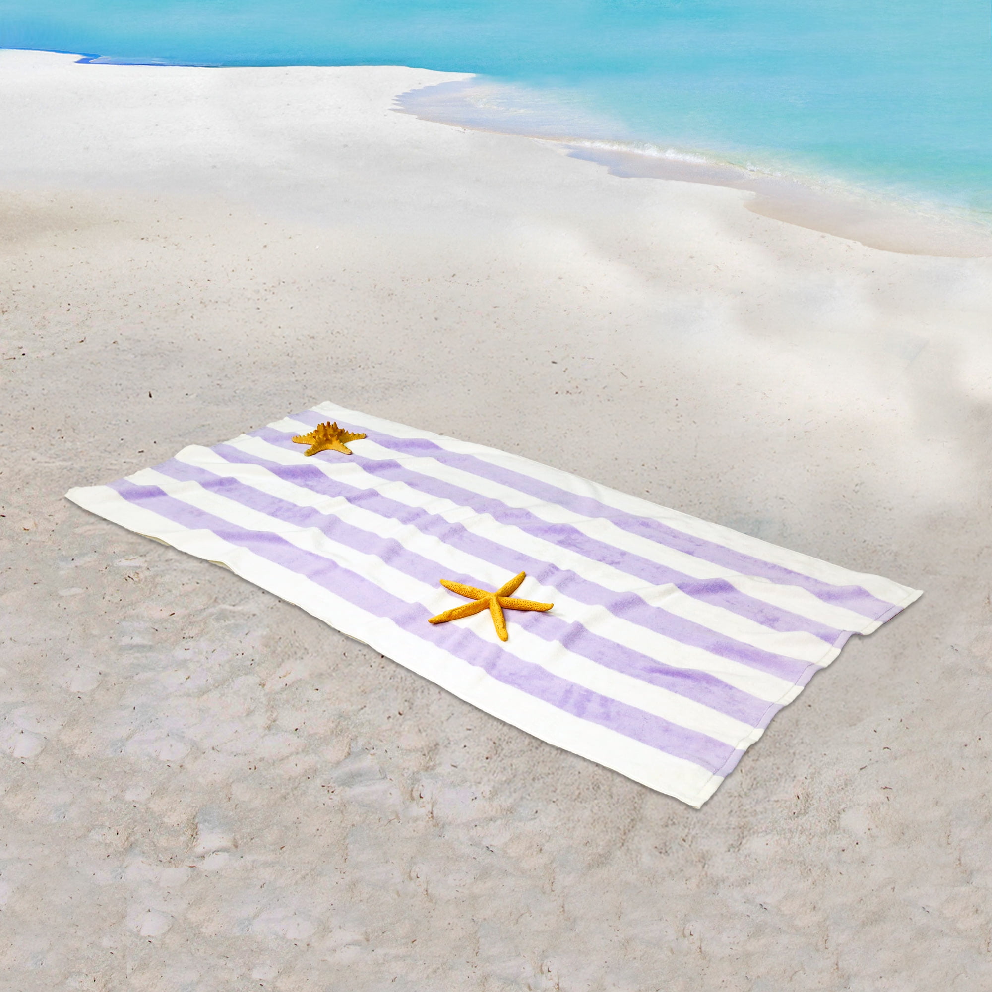 Mainstays Cabana Purple Beach Towel, 58" x 28", Purple