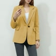 thumbnail image 2 of Fall Jacket Sevevn Women Solid Color Blazer Wool Blend Causal Business Office Open Front Short Jacket Pea Coat, 2 of 3