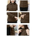 thumbnail image 4 of Zedker Detachable Hood Thermal Winter Coats for Women Casual Stand Collar Long Sleeve Zipper Multi Pockets Puffer Jackets,Coffee,XXL, 4 of 8