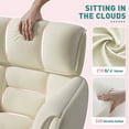 thumbnail image 6 of Romorgniz Adjustable Office Chair with Wheels, Soft-Touch Upholstered Desk Chair with Side Pockets, Ergonomic Vanity Chair for Bedroom, Home Office, Pale Yellow, 6 of 8