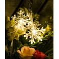 thumbnail image 3 of Christmas Lights，Snowflake String Lights Battery Operated Waterproof 9.8ft, 20 LED Fairy Lights for Xmas Garden Patio Party Decor Christmas Decorations,Warm White, 3 of 8