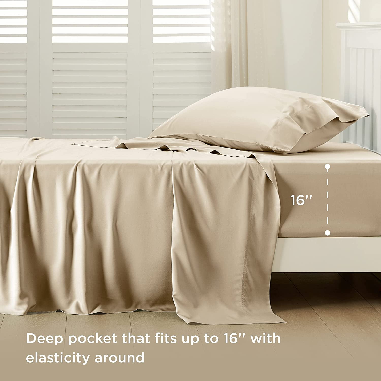 Bedsure Deep Pocket Queen Sheets Set - Fits Mattresses Up to 21 Thick, 4  Piece Air Mattress Sheets with Deep Pocket, Moisture Wicking Soft Cooling Bedding  Sheets & Pillowcases, Beige - Yahoo Shopping